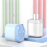 Maxbell Mini Foldable Phone Charger Adapter Fast Charging for iPhone12 for iOS Pink