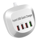 Maxbell USB Charger Hub with QC 3.0 4 USB Ports for Nightstand Desktop White Plug-US