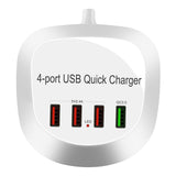 Maxbell USB Charger Hub with QC 3.0 4 USB Ports for Nightstand Desktop White Plug-US