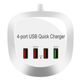 Maxbell USB Charger Hub with QC 3.0 4 USB Ports for Nightstand Desktop White Plug-US