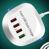 Maxbell USB Charger Hub with QC 3.0 4 USB Ports for Nightstand Desktop White Plug-US