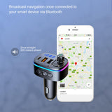 Maxbell Car Bluetooth FM Transmitter Type-C QC3.0 Dual USB Charger 7 RGB Backlit