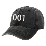 Maxbell Squid Game Peripheral Washed Baseball Hat Denim Vintage Neutral Baseball Cap black 001