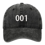 Maxbell Squid Game Peripheral Washed Baseball Hat Denim Vintage Neutral Baseball Cap black 001