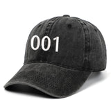 Maxbell Squid Game Peripheral Washed Baseball Hat Denim Vintage Neutral Baseball Cap black 001
