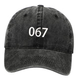 Maxbell Squid Game Peripheral Washed Baseball Hat Denim Vintage Neutral Baseball Cap black 067