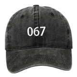 Maxbell Squid Game Peripheral Washed Baseball Hat Denim Vintage Neutral Baseball Cap black 067