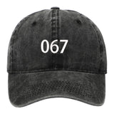 Maxbell Squid Game Peripheral Washed Baseball Hat Denim Vintage Neutral Baseball Cap black 067