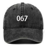 Maxbell Squid Game Peripheral Washed Baseball Hat Denim Vintage Neutral Baseball Cap black 067