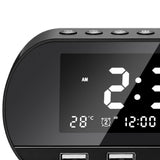 Maxbell Desktop Alarm Clock with Speaker FM Function Dual USB Port LED Display Black