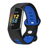 Maxbell Bands Soft Silicone Band For Fitbit charge5 smart watch Strap  Black