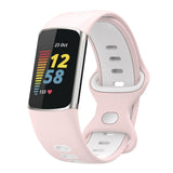 Maxbell Bands Soft Silicone Band For Fitbit charge5 smart watch Strap  Pink