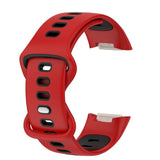 Maxbell Bands Soft Silicone Band For Fitbit charge5 smart watch Strap  Red
