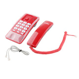 Maxbell Mini Wall Phone Corded Powered by Telephone Line for Hotel Family Red