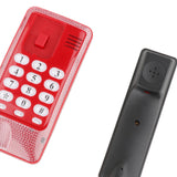 Maxbell Mini Wall Phone Corded Powered by Telephone Line for Hotel Family Red