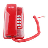 Maxbell Mini Wall Phone Corded Powered by Telephone Line for Hotel Family Red
