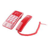 Maxbell Mini Wall Phone Corded Powered by Telephone Line for Hotel Family Red