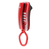 Maxbell Mini Wall Phone Corded Powered by Telephone Line for Hotel Family Red