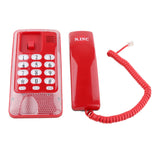 Maxbell Mini Wall Phone Corded Powered by Telephone Line for Hotel Family Red