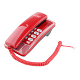 Maxbell Mini Wall Phone Corded Powered by Telephone Line for Hotel Family Red