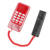 Maxbell Mini Wall Phone Corded Powered by Telephone Line for Hotel Family Red