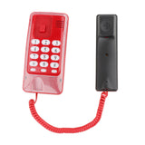 Maxbell Mini Wall Phone Corded Powered by Telephone Line for Hotel Family Red