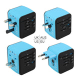 Maxbell Travel Adapter 4x USB Ports All in One for Speaker Cell Phone blue