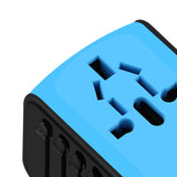 Maxbell Travel Adapter 4x USB Ports All in One for Speaker Cell Phone blue