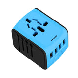 Maxbell Travel Adapter 4x USB Ports All in One for Speaker Cell Phone blue
