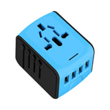 Maxbell Travel Adapter 4x USB Ports All in One for Speaker Cell Phone blue