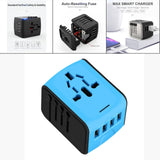 Maxbell Travel Adapter 4x USB Ports All in One for Speaker Cell Phone blue