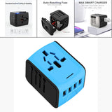 Maxbell Travel Adapter 4x USB Ports All in One for Speaker Cell Phone blue