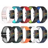 Maxbell Dual Colors Silicone Watchband Soft for Fitbit Charge5 Black Gray