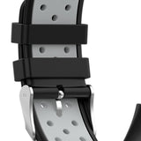 Maxbell Dual Colors Silicone Watchband Soft for Fitbit Charge5 Black Gray