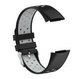 Maxbell Dual Colors Silicone Watchband Soft for Fitbit Charge5 Black Gray