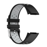 Maxbell Dual Colors Silicone Watchband Soft for Fitbit Charge5 Black Gray