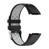 Maxbell Dual Colors Silicone Watchband Soft for Fitbit Charge5 Black Gray