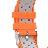 Maxbell Dual Colors Silicone Watchband Soft for Fitbit Charge5 Orange Gray
