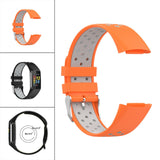 Maxbell Dual Colors Silicone Watchband Soft for Fitbit Charge5 Orange Gray
