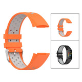 Maxbell Dual Colors Silicone Watchband Soft for Fitbit Charge5 Orange Gray