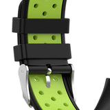 Maxbell Dual Colors Silicone Watchband Soft for Fitbit Charge5 Black Lime