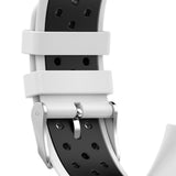 Maxbell Dual Colors Silicone Watchband Soft for Fitbit Charge5 White Black