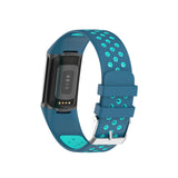 Maxbell Dual Colors Silicone Watchband Soft for Fitbit Charge5 Blue Teal