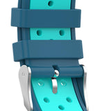 Maxbell Dual Colors Silicone Watchband Soft for Fitbit Charge5 Blue Teal