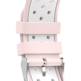 Maxbell Dual Colors Silicone Watchband Soft for Fitbit Charge5 Pink White