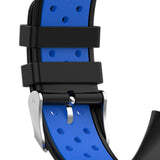 Maxbell Dual Colors Silicone Watchband Soft for Fitbit Charge5 Black Blue
