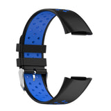 Maxbell Dual Colors Silicone Watchband Soft for Fitbit Charge5 Black Blue