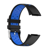 Maxbell Dual Colors Silicone Watchband Soft for Fitbit Charge5 Black Blue