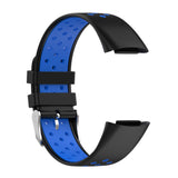 Maxbell Dual Colors Silicone Watchband Soft for Fitbit Charge5 Black Blue