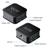 Maxbell Digital Optical Audio Splitter Digital Fiber Optic Audio Divider UK